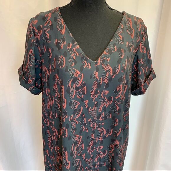 Marigold animal snake print short sleeve shift dress Sz M - Picture 5 of 10